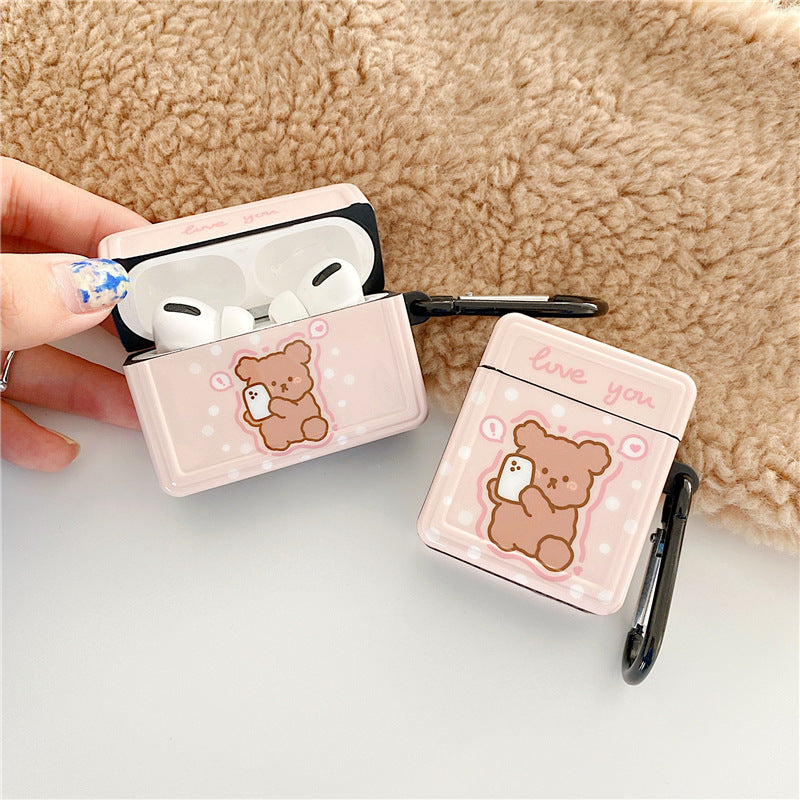 Compatible with Apple, Cute Cartoon Lovely Bear Case For Apple AirPods 2 1 Pro