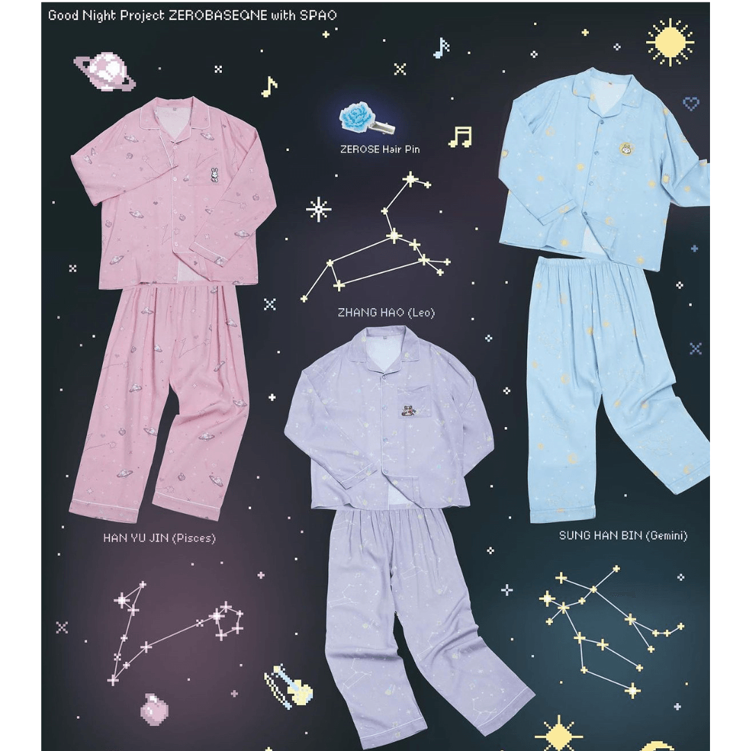 SPAO x ZEROBASEONE ‘Good Night’ Collection - Room Shoes, Sleeping Socks, Hairpin