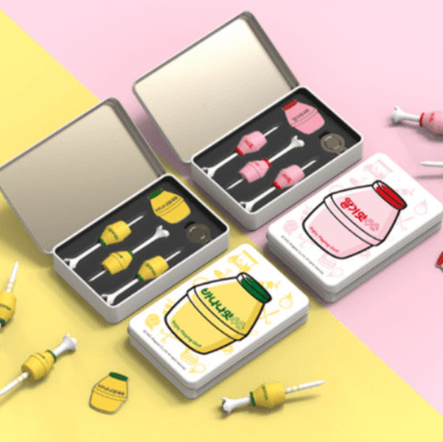 BINGGRAE BANANA MILK GOLF TEE PLACE SET (GOLF TEE + BALL MARKER)
