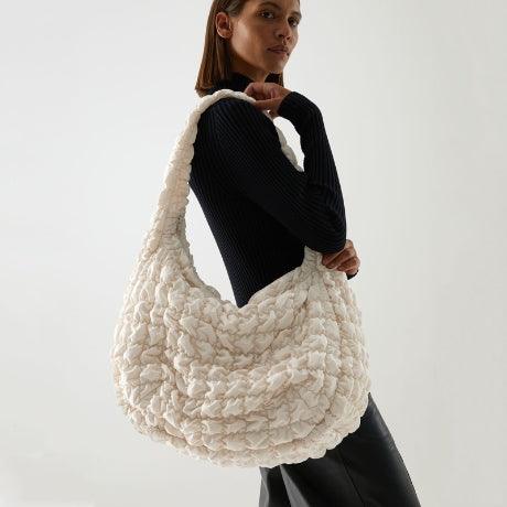 COS Quilted Oversized Shoulder Bag Off White