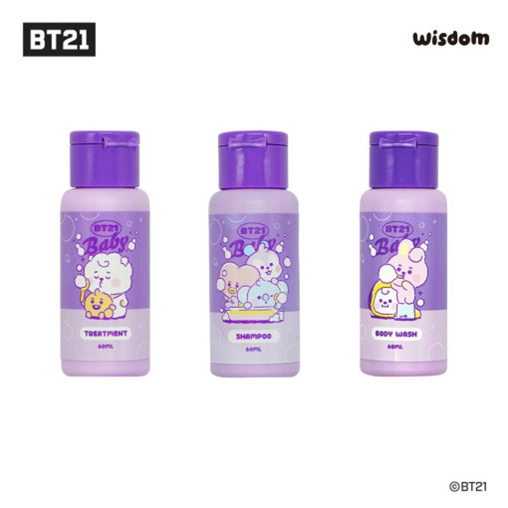 BT21 Purple Travel Kit Shampoo Treatment Body Wash Pouch Set