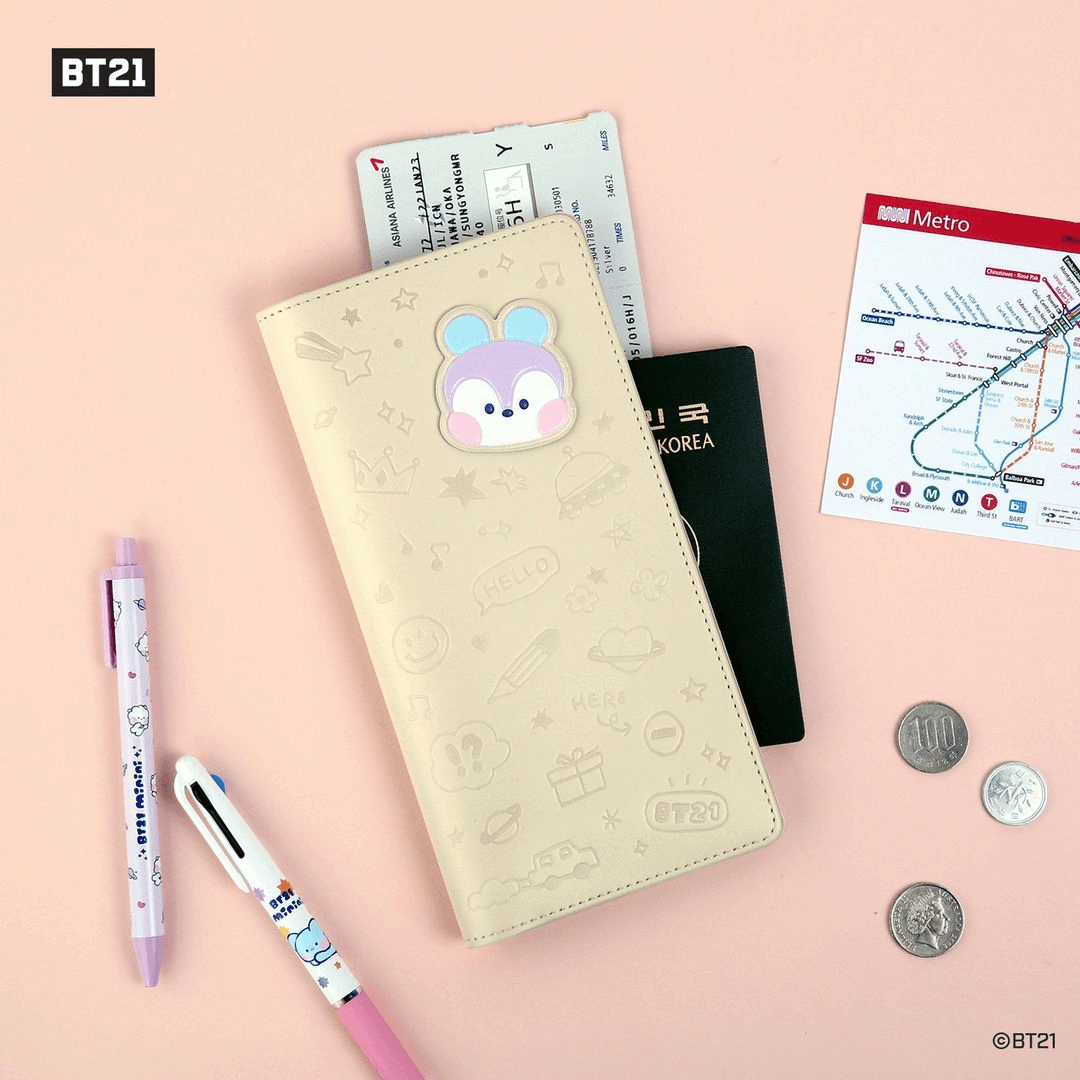BT21 Minini Leather Patch Passport Cover L size