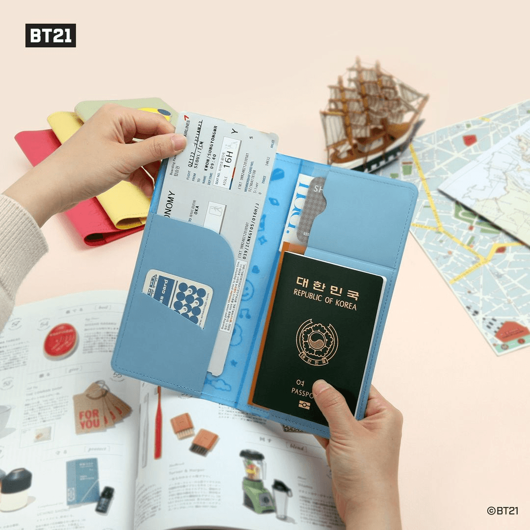 BT21 Minini Leather Patch Passport Cover L size
