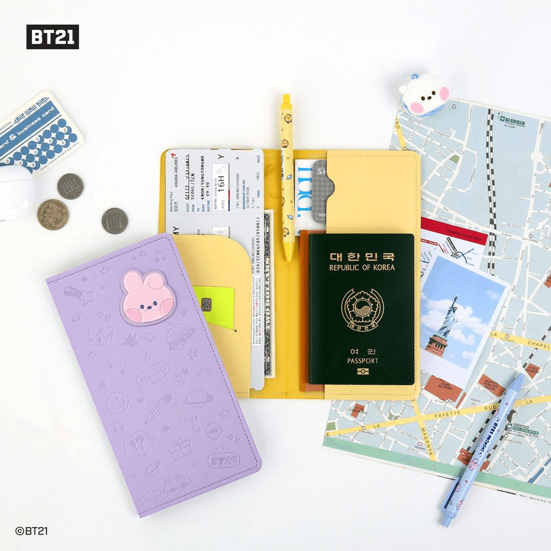 BT21 Minini Leather Patch Passport Cover L size