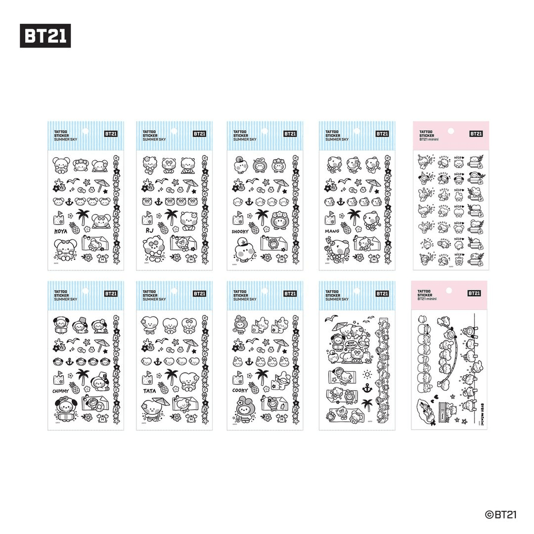Monopoly BT21 Minini Temporary Tattoo Stickers
