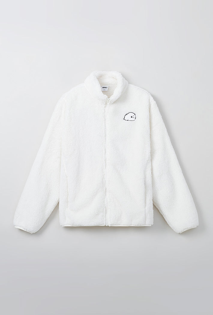 SPAO Warm Damgomi Purple Zip-up (WHITE)