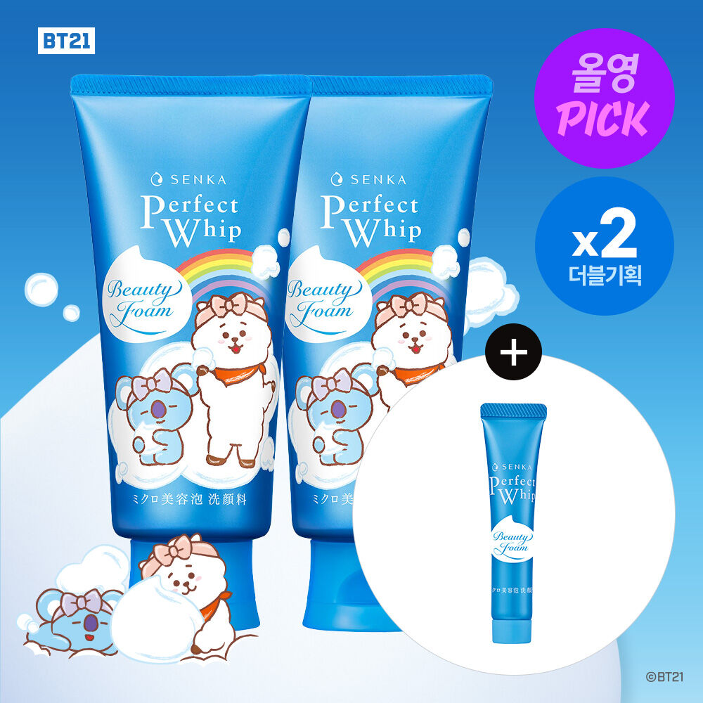 Senka x BT21 Perfect Whip face Wash 120g+ 1g face wash