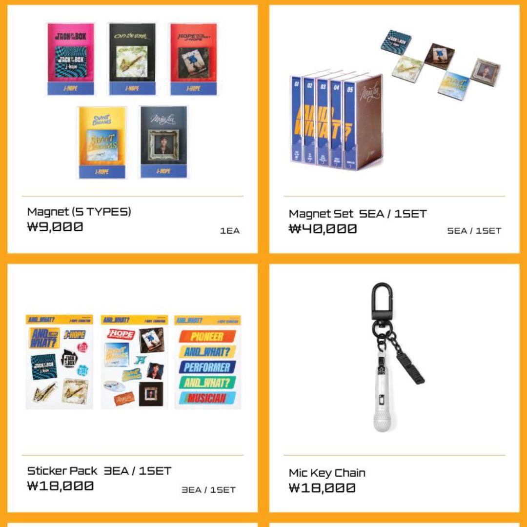 BTS Jhope "And What? " Exhibition Ticket and merch