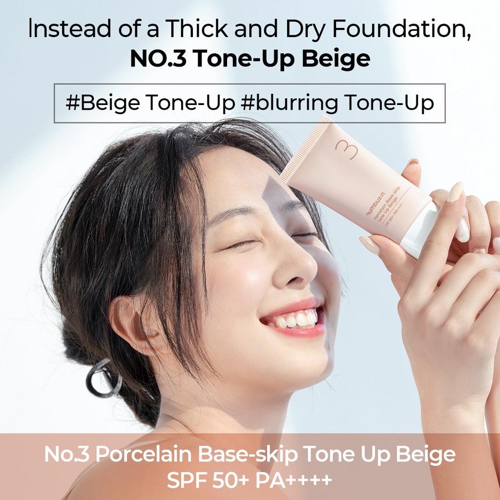 NUMBUZIN No.3 Porcelain Base-Skip Tone Up Beige SP50+ PA++++