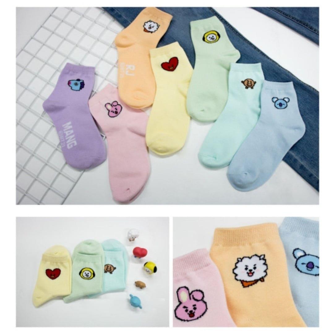 BT21 Character Socks Rainbow Color