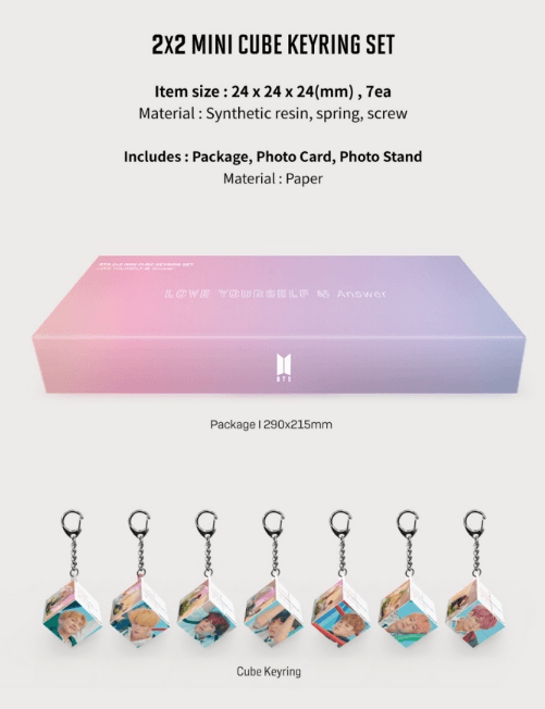 BTS Mini Cube Keyring Set