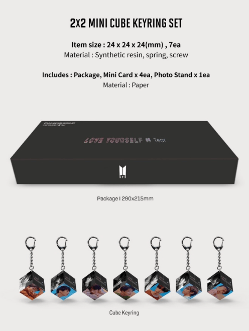 BTS Mini Cube Keyring Set