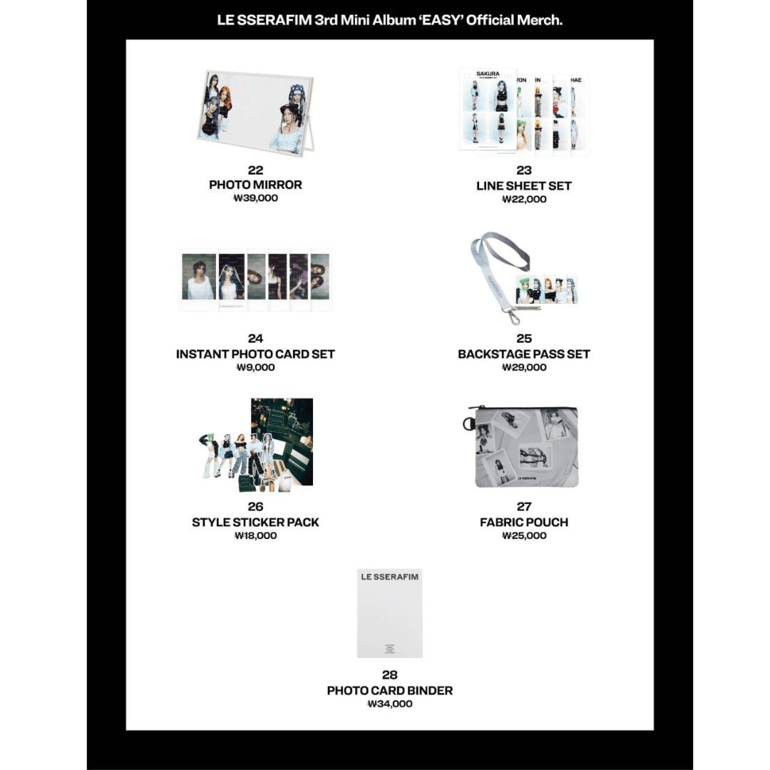 LE SSERAFIM 3rd Mini Album ‘EASY’ Official Merch