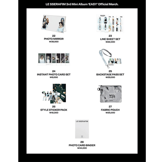 LE SSERAFIM 3rd Mini Album ‘EASY’ Official Merch