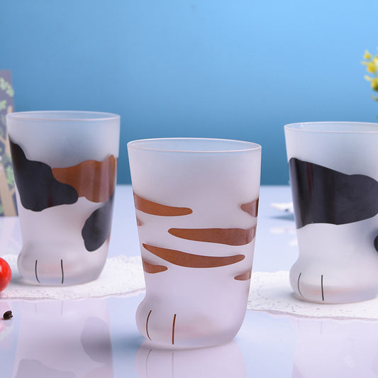 Creative Cute Cat Paws Glass Mug Office Coffee Mug Gift
