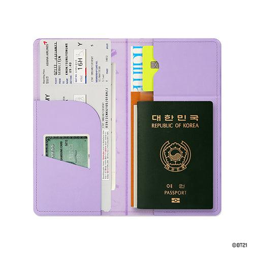 BT21 Minini Leather Patch Passport Cover L size