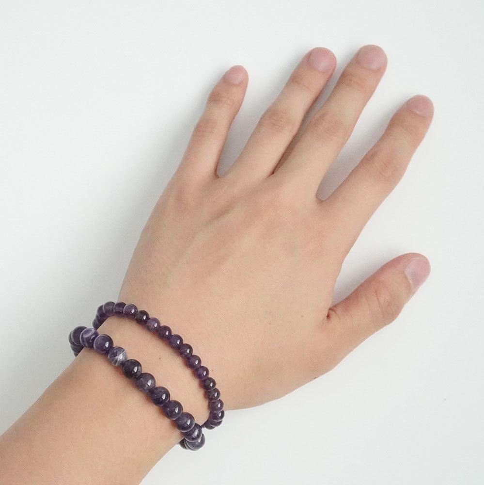 Delixir 紫水晶花园石英天然石宝石生日石手链 JK 精选!