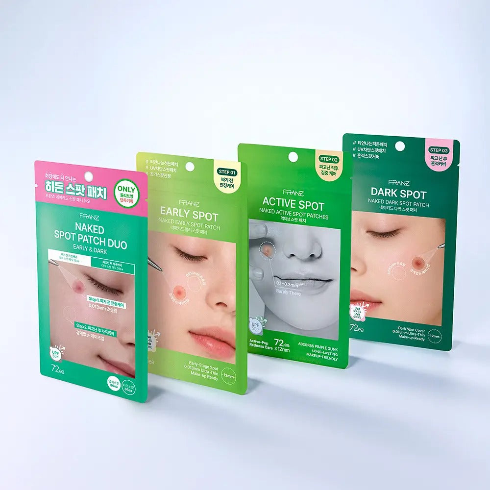 FRANZ Naked Spot Patch 72 Patches | Invisible Blemish Care – Duo, Early, Active, Dark