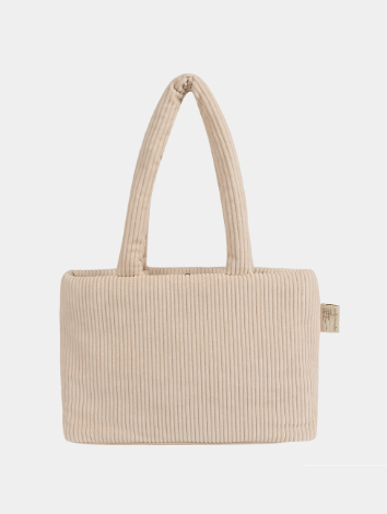 Corduroy padded shoulder bag