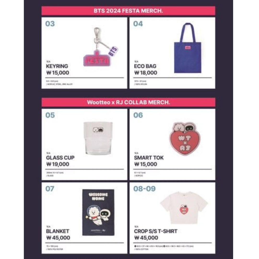 BTS 2024 Festa Merchandise