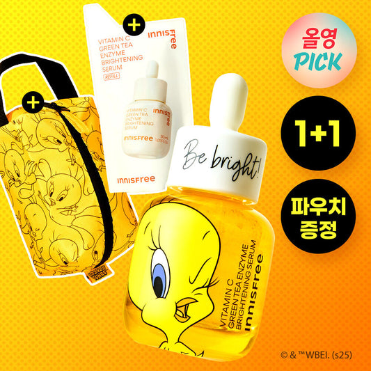 Innisfree Vitamin C 7-day Tone-up Serum 30+30ml Refill Plan (+Tweety Pouch)