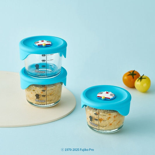 Doraemon baby food container round 230ml 3P set