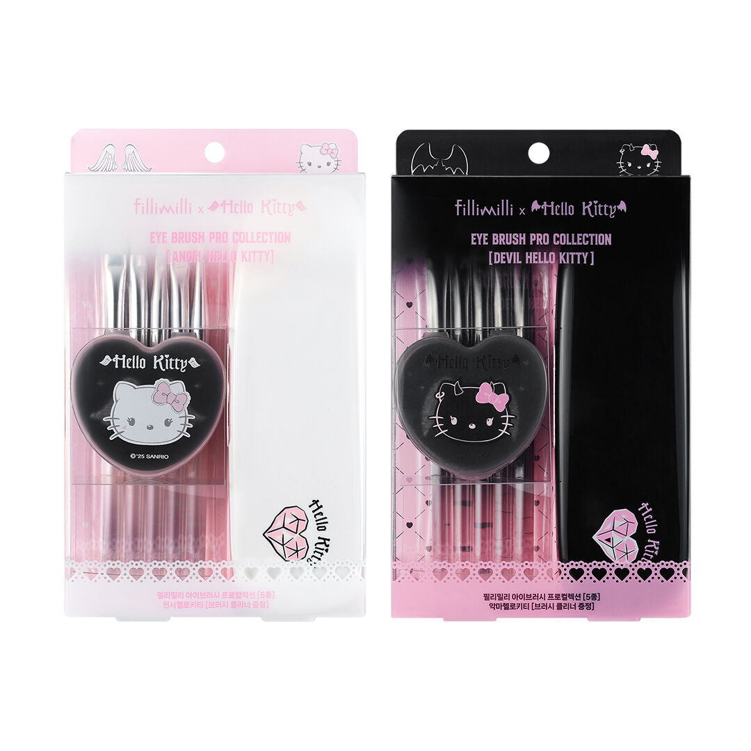 Fillimilli X Hello Kitty Angel and Devil Eyebrush Pro Collection 2 Types (+Brush Cleaner)