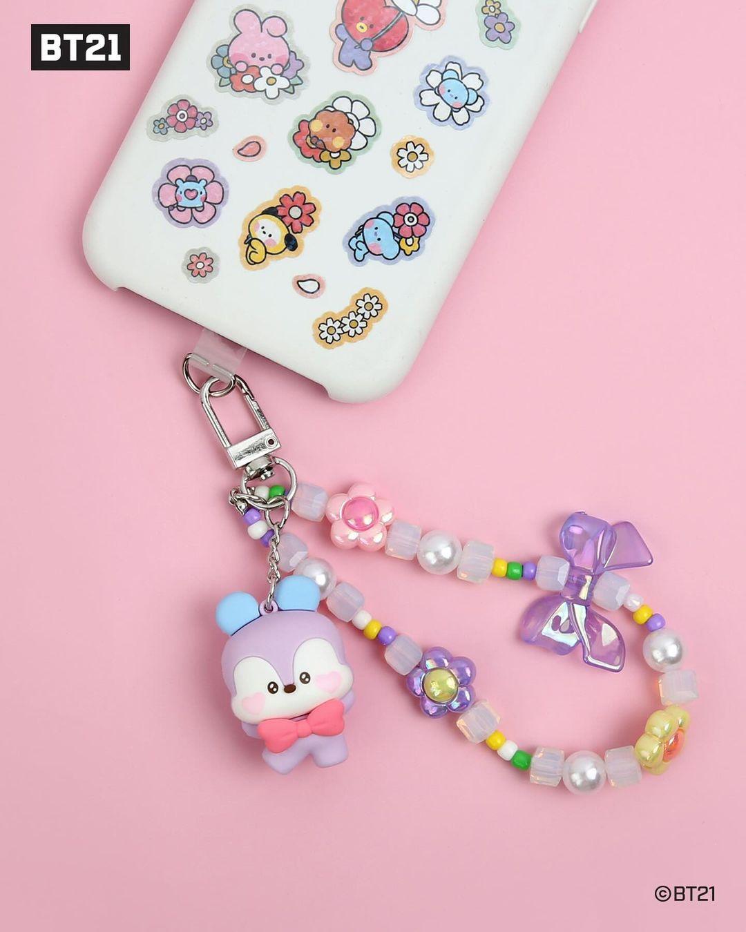 Bt21 minini beads strap keyring lovely