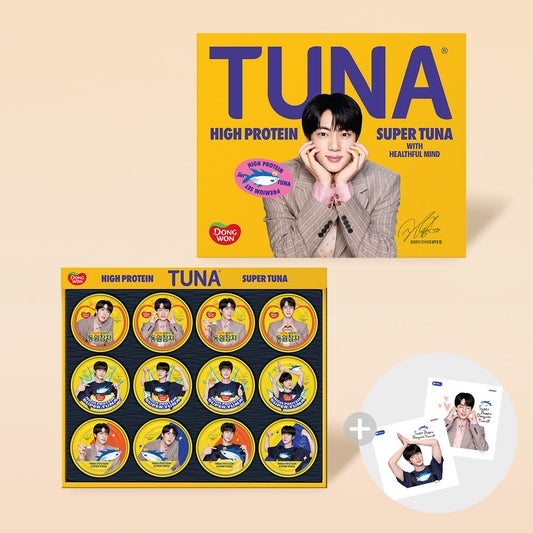 Dongwon Tuna BTS Jin Super Tuna Edition Gift Set (BTS Jin Special Edition 135g 12 cans + 2 Super Seals)