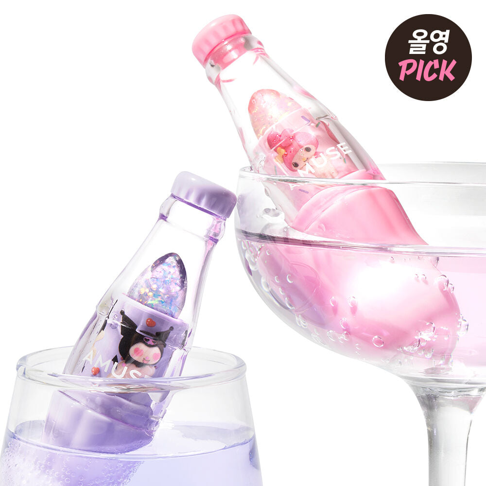 ( My Melody & Kuromi Limited Edition ) Amuse Sparkle Soda Lip Balm