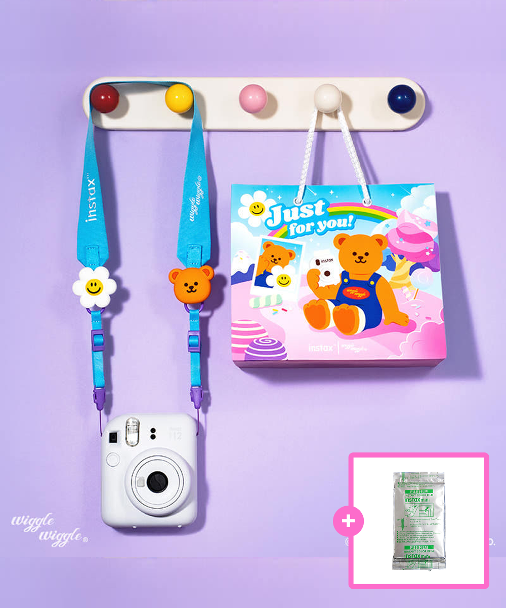 Instax Mini 12 x Wiggle Wiggle Strap Package + 1 Film Pack