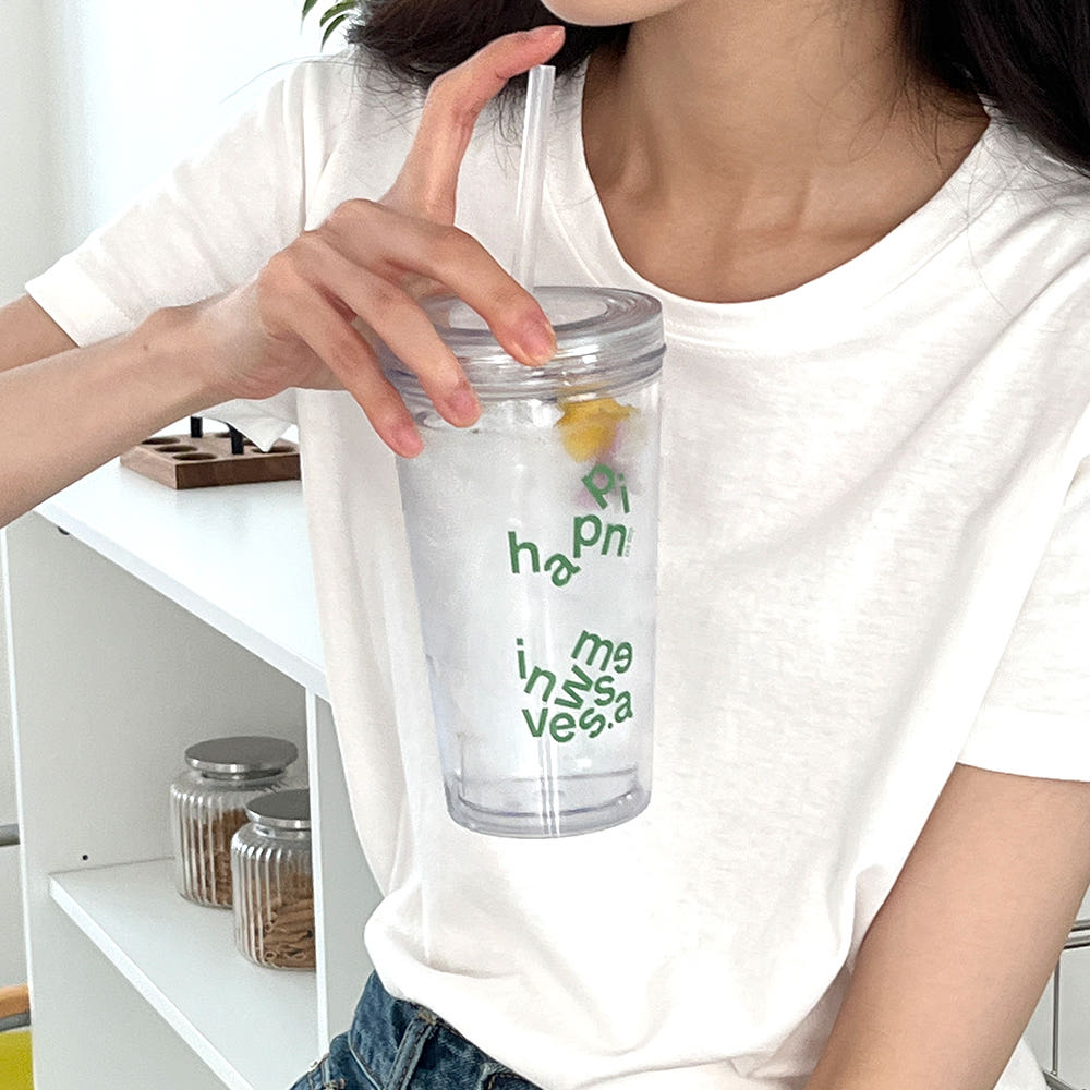 Wave of Happiness Transparent Straw Tumbler