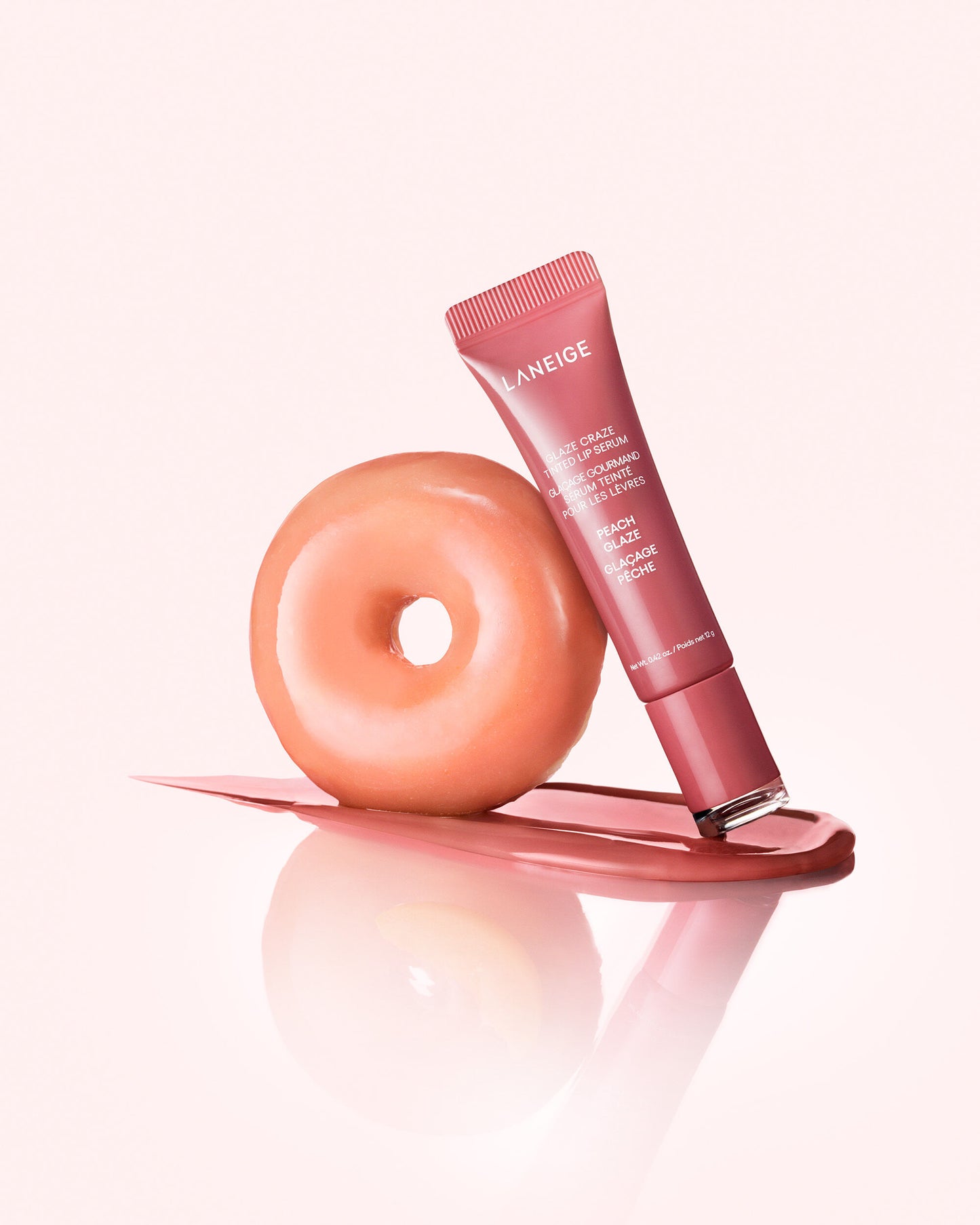 Laneige Glaze Craze Tinted Lip Serum 12g (1+1)+ Laneige Donut Lip Serum 12g*2+ Tint Holder Keyring