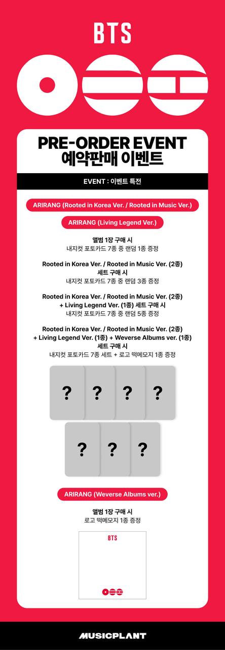 BTS 5th Album "Arirang" CD Album (Pre Order)