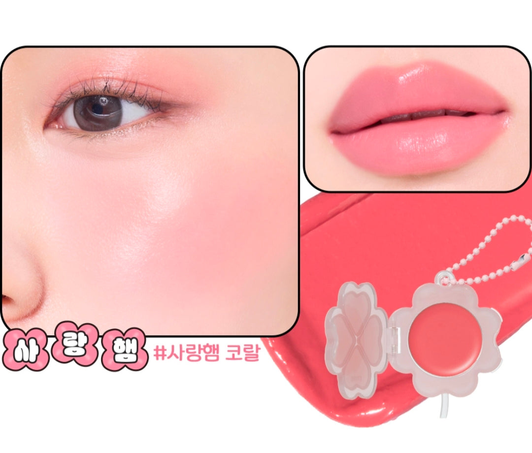Etude Lucky Lip Charm Cheek 2 pcs (+free keyring)