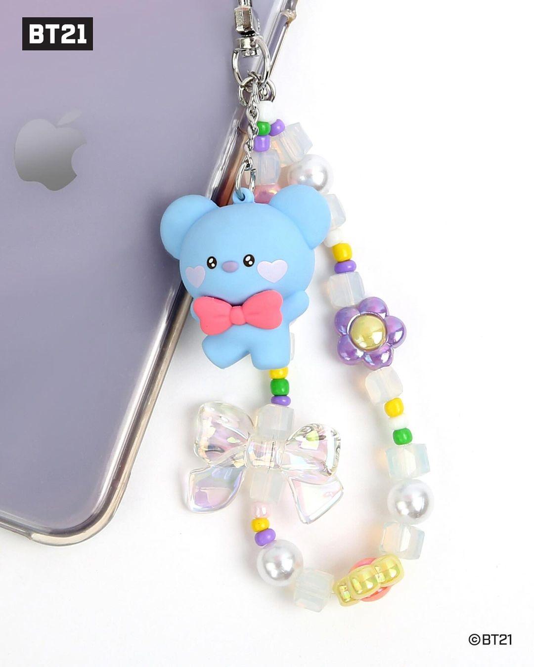 Bt21 minini beads strap keyring lovely