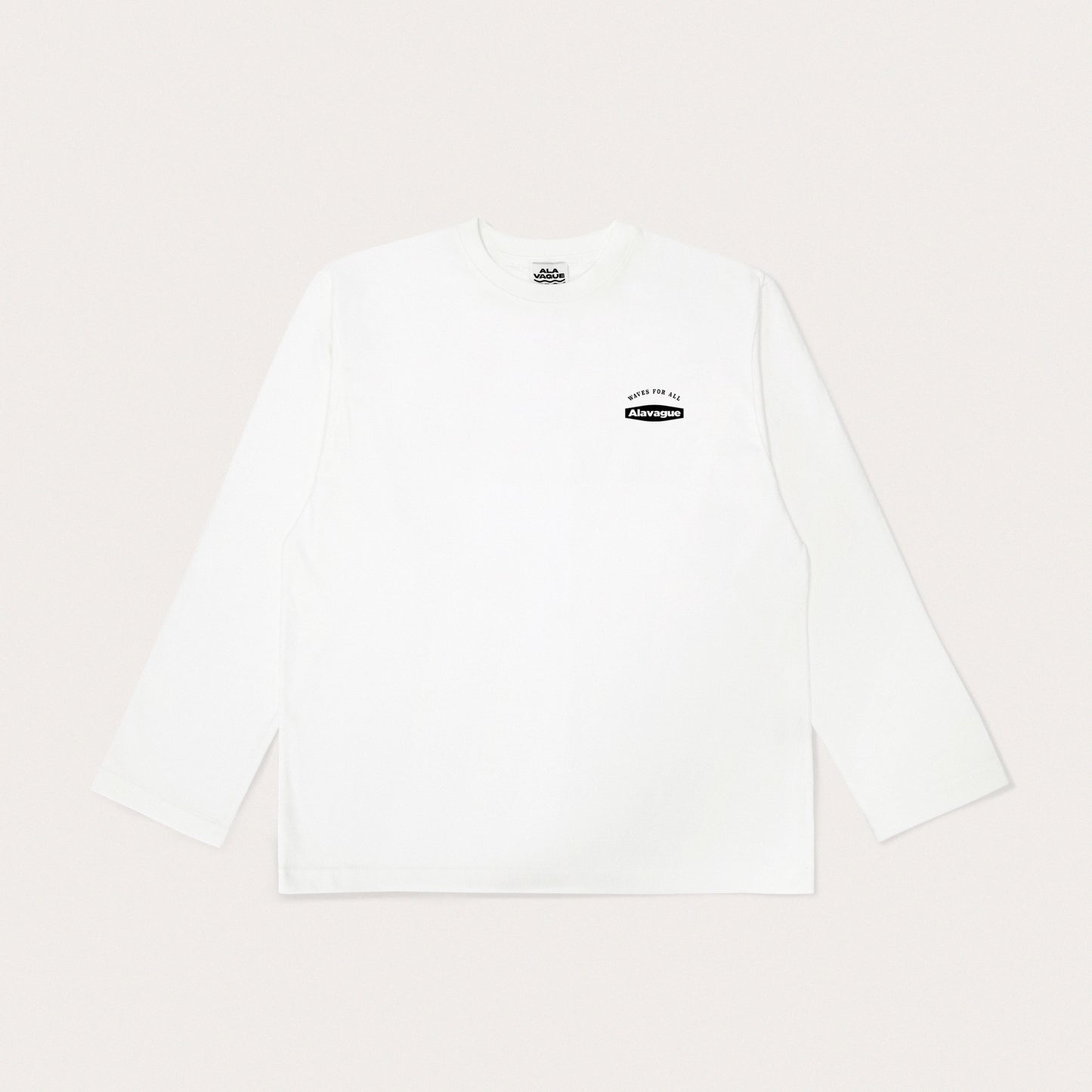 Wave Letter Long Sleeve T-Shirt - White (worn by jin)