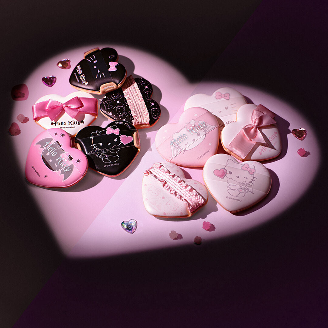 Fillimilli X Hello Kitty Angel and Devil Heart Cushion Pang Pang Puff 5P 2 types