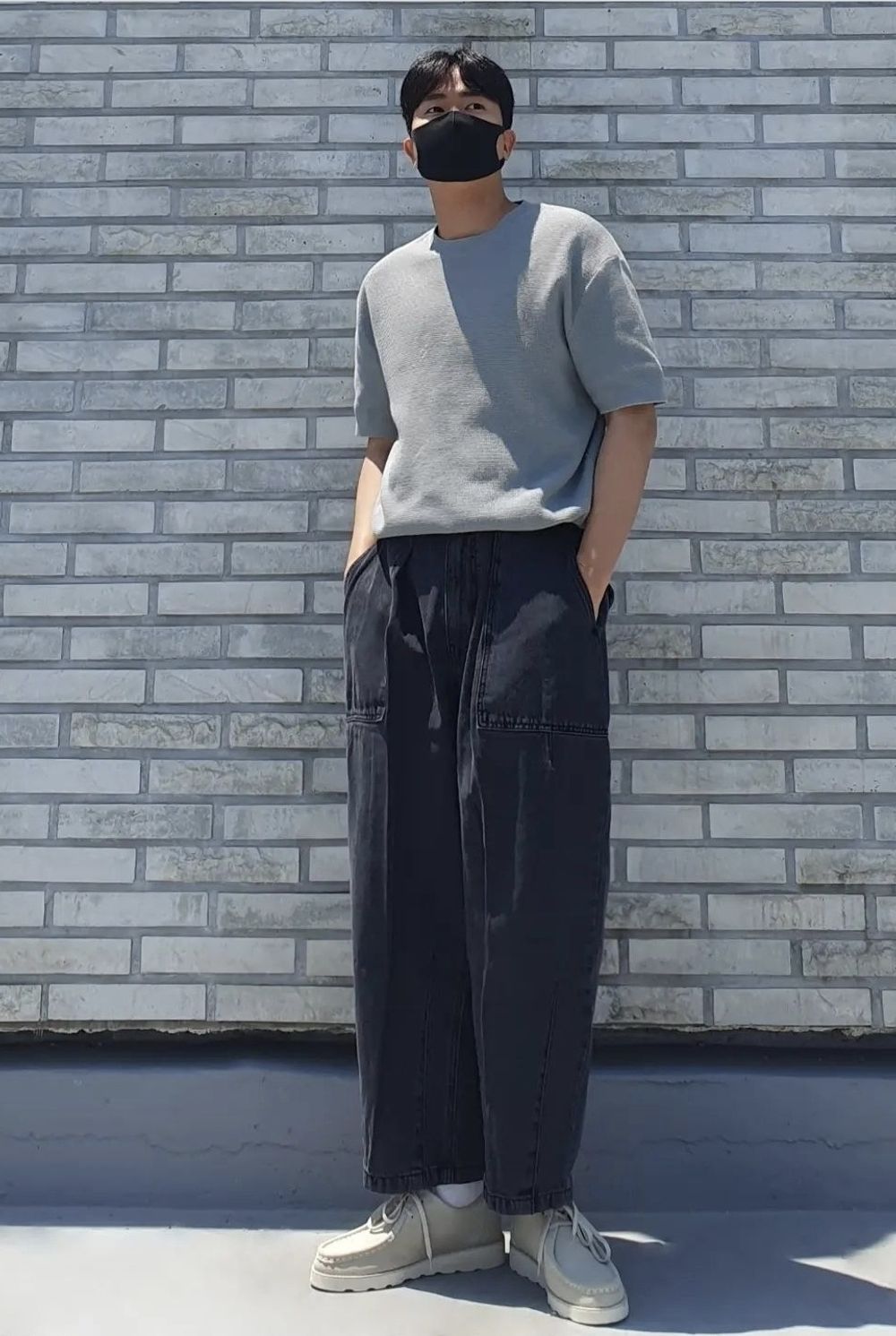 Washed Fatigue Balloon Denim Pants