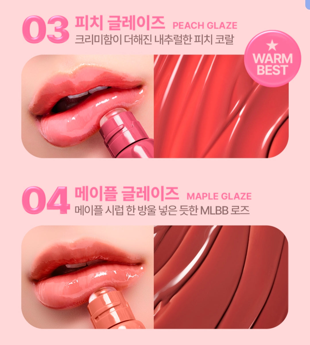 Laneige Glaze Craze Tinted Lip Serum 12g (1+1)+ Laneige Donut Lip Serum 12g*2+ Tint Holder Keyring