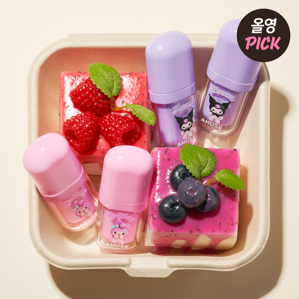 ( My Melody & Kuromi )Amuse Bebe Tint Limited Edition (Mini Lip Brush + Character Seal)
