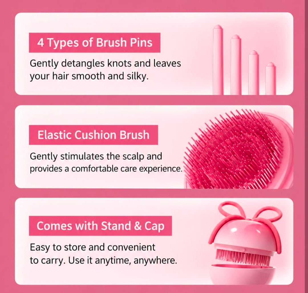 Medicube Forever Cherry Ribbon Hairbrush (Wonyoung's Pick)