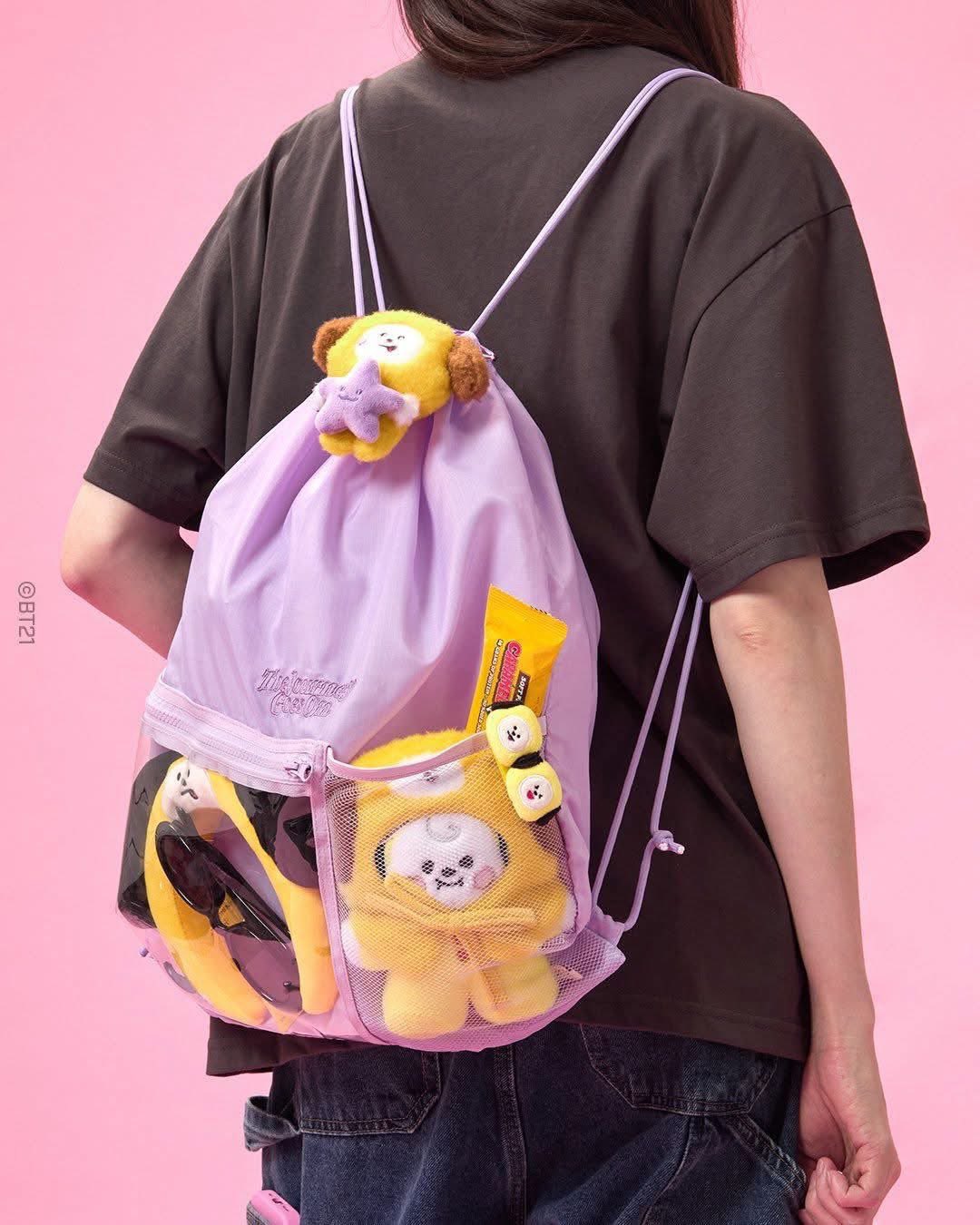 BT21 CLEAR POCKET STRING BACKPACK THE JOURNEY
