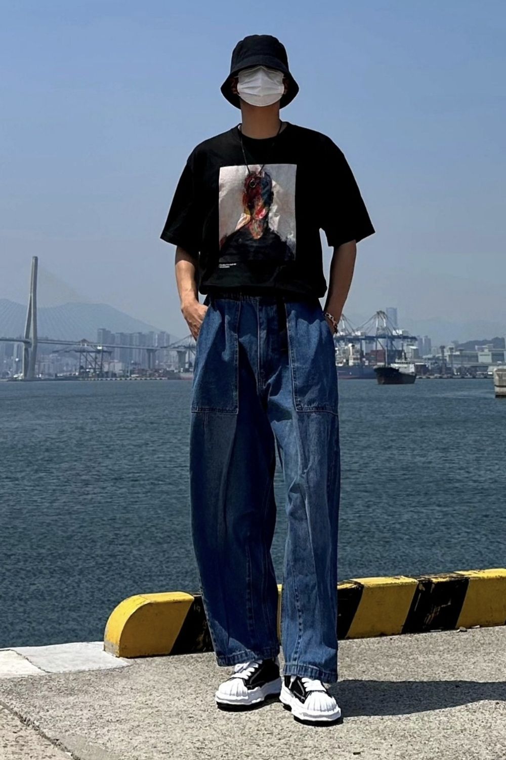 Washed Fatigue Balloon Denim Pants