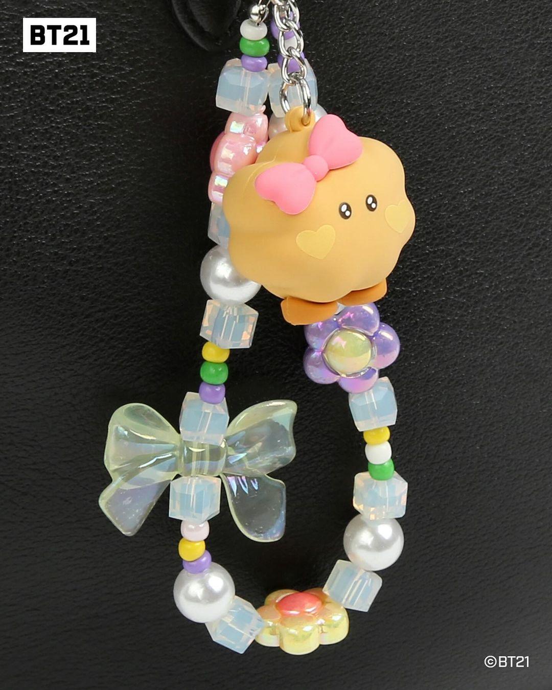 Bt21 minini beads strap keyring lovely