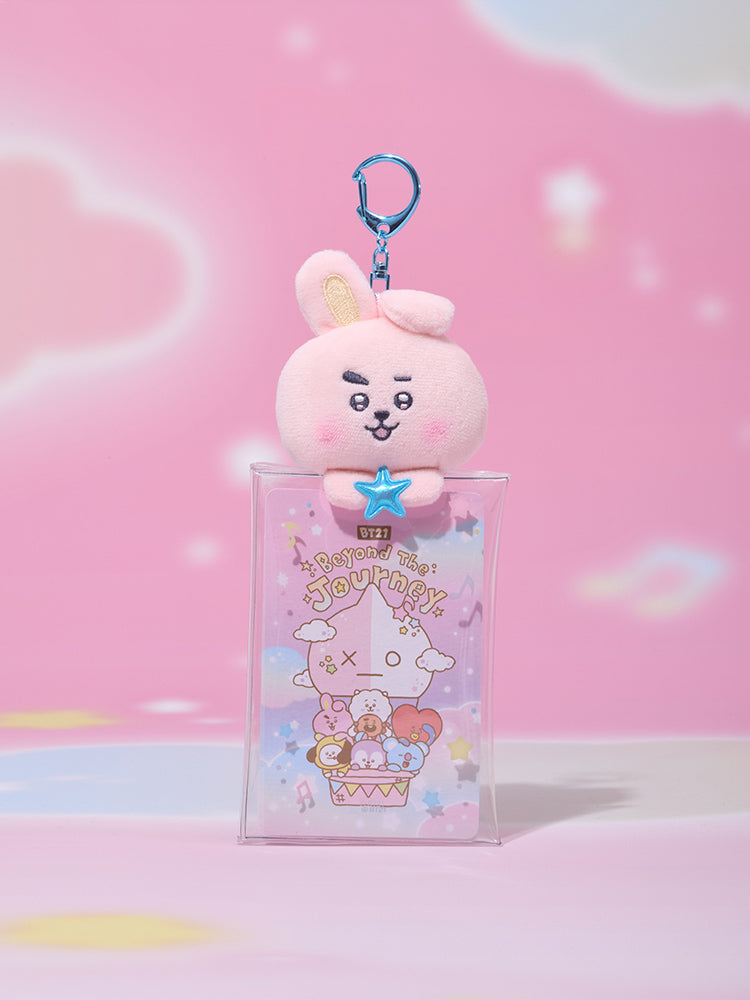BT21 CLEAR PLUSH POUCH KEYRING BEYOND THE JOURNEY