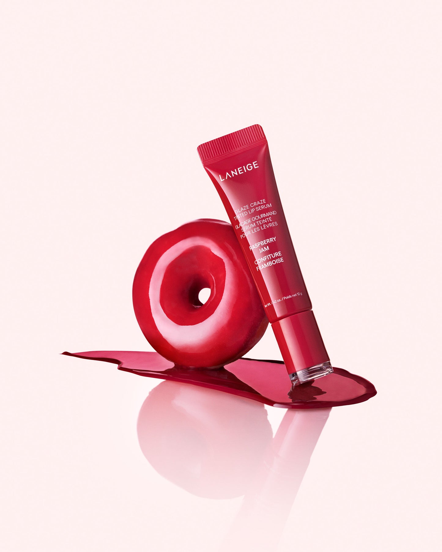 Laneige Glaze Craze Tinted Lip Serum 12g (1+1)+ Laneige Donut Lip Serum 12g*2+ Tint Holder Keyring