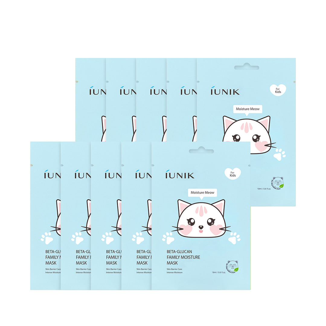 IUNIK Beta Glucan Family Moisture Mask for Kids (10 sheets)