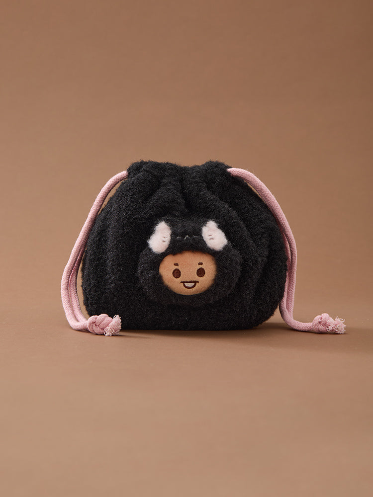 BT21 More Fluffy Face Doll String Pouch
