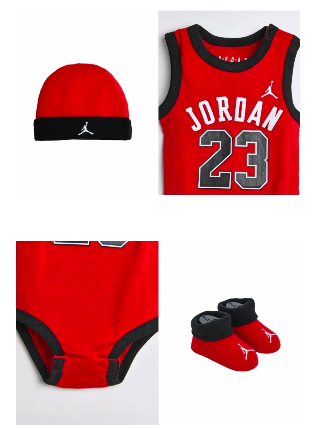 Nike Kids Jordan Baby Bodysuit Set Hat + Socks (for ~ 6 months baby)
